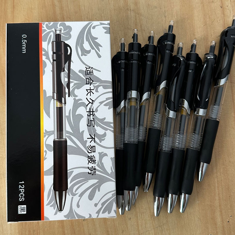 Press Gel Pen K35 Carbon Pen 0.5mm Black Student Learning Ballpoint Pen Meeting Sign Pen Office Stationery