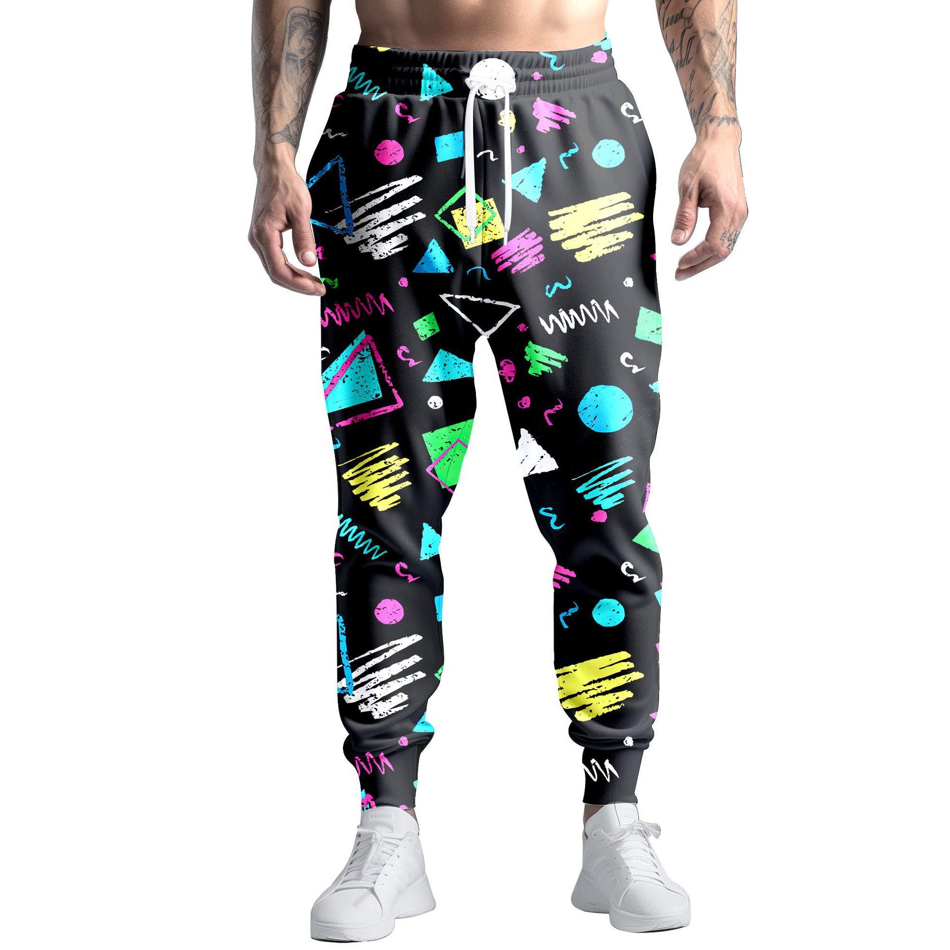 Foreign Trade European and American Fashion 3D Digital Printing Colorful Pigment Graffiti Pants Straight Men's and Women's Pants Loose Casual Pants
