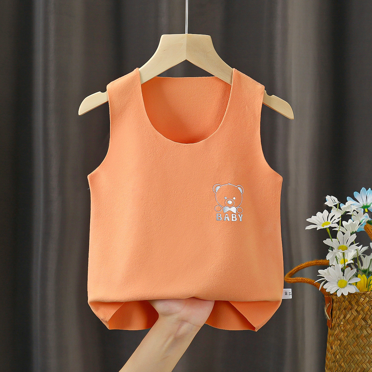 Children's Velvet Vest Autumn and Winter Infant and Toddler Seamless Boy's Inner Wear Girl's Warm Baby Vest Vest