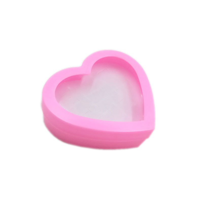 Children's Women's Ring Box Plastic Pink Love Box Jewelry Earrings Display Storage Box