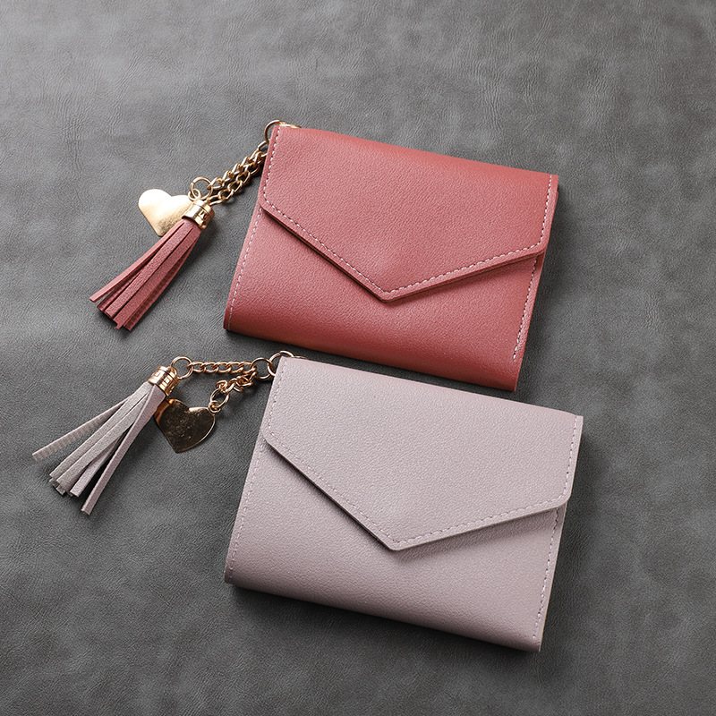 2024 New Wallet Ladies Tassel Pendant Wallet Insert Bank Card Bag Simple Hand Coin Purse Wholesale