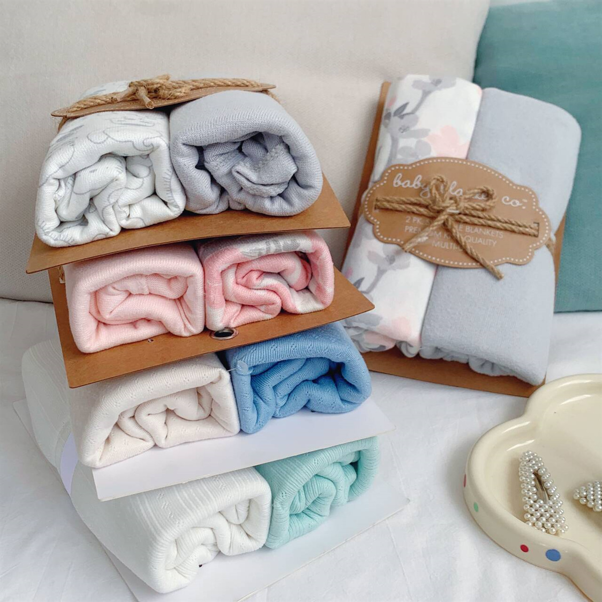 Foreign Trade Wholesale Inventory Last Order Live Supply Group Purchase! Solid Color Multi-Pattern Throw Blanket Air Conditioning Blanket 2 Pieces