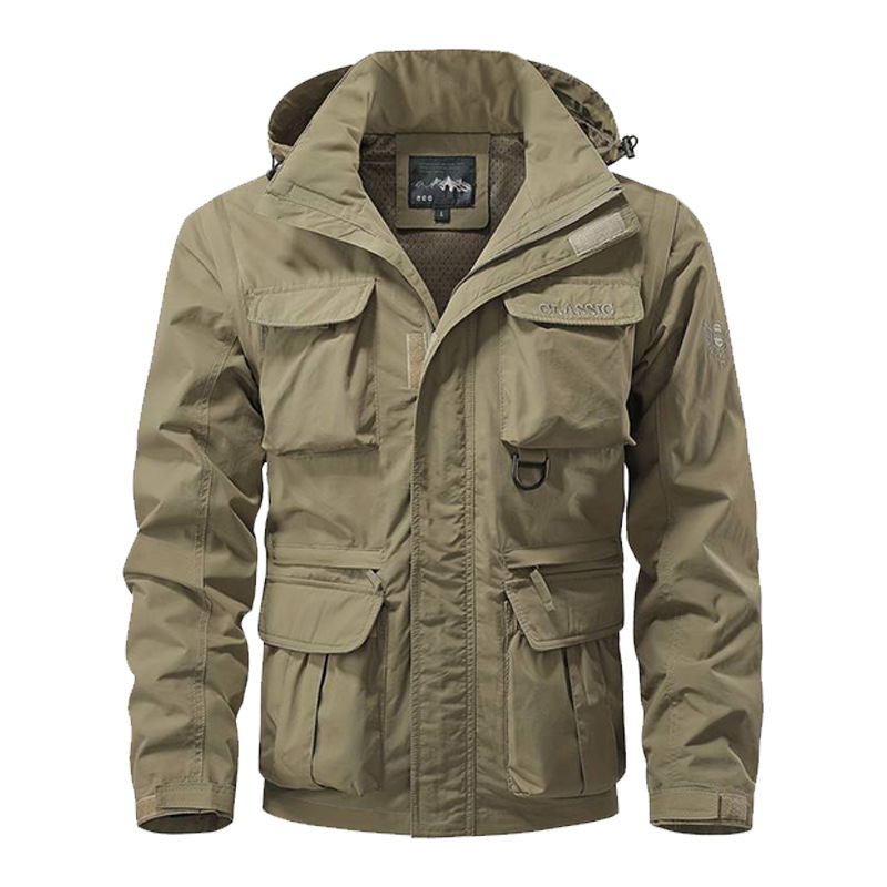 Men's New Arrival Spring and Autumn Outdoor Windproof Jacket Loose Large Size Casual Multi-Pocket Work Jacket