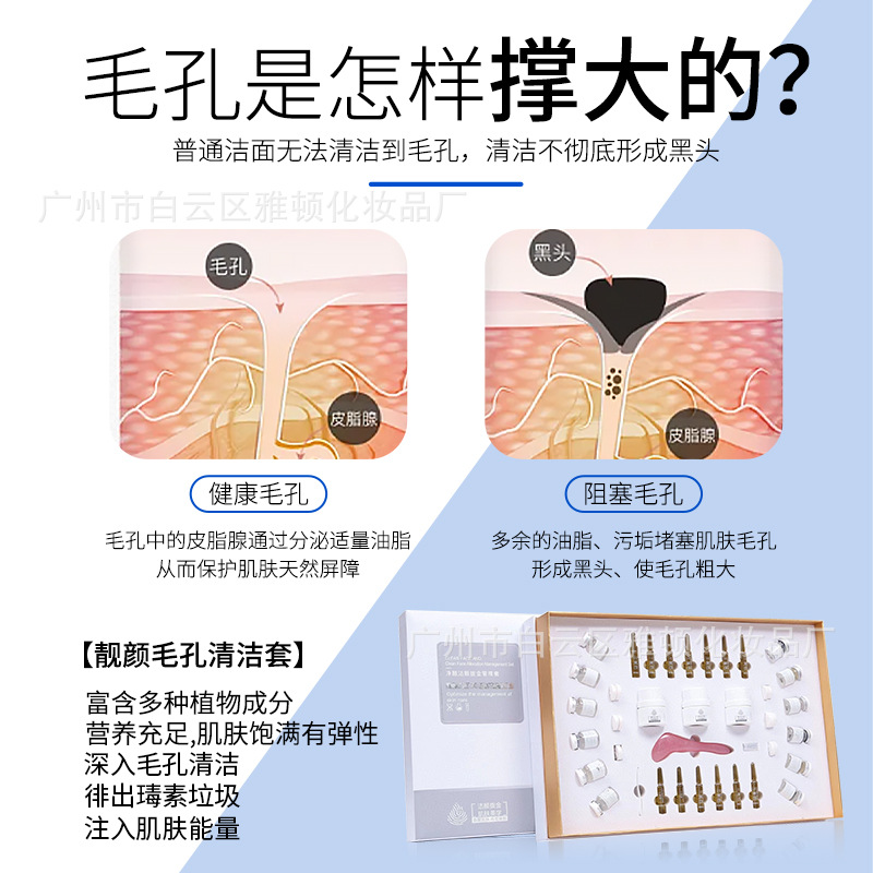 Facial Pore Cleaning Set, Hair Follicle Cleaning, Pore Cleaning Cream, Blackhead Removal Liquid, Hospital Pore Purification Set