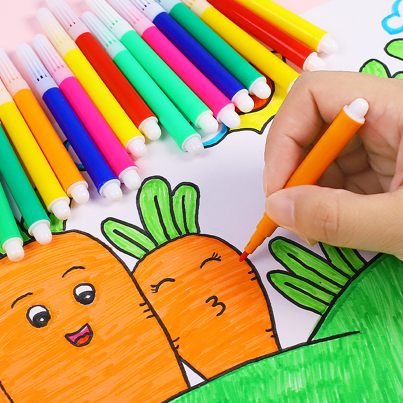 6-color 4-color children's mini brush kindergarten watercolor pen Suit washable art painting graffiti color pen