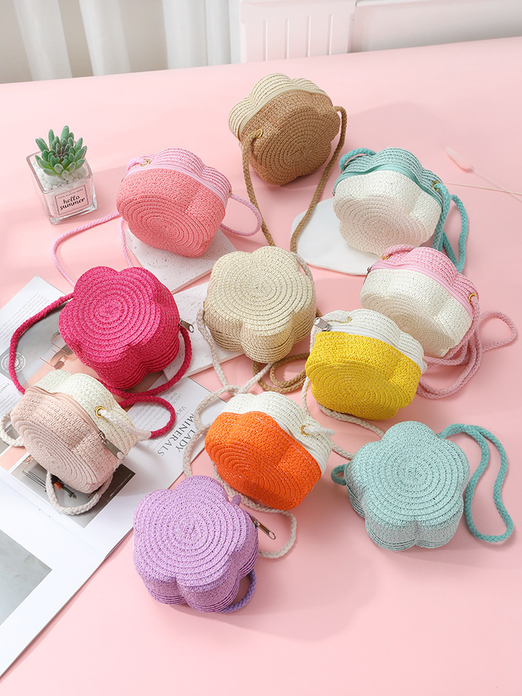 Летняя соломенная сумка для женщин, новая детская пляжная сумка через плечо