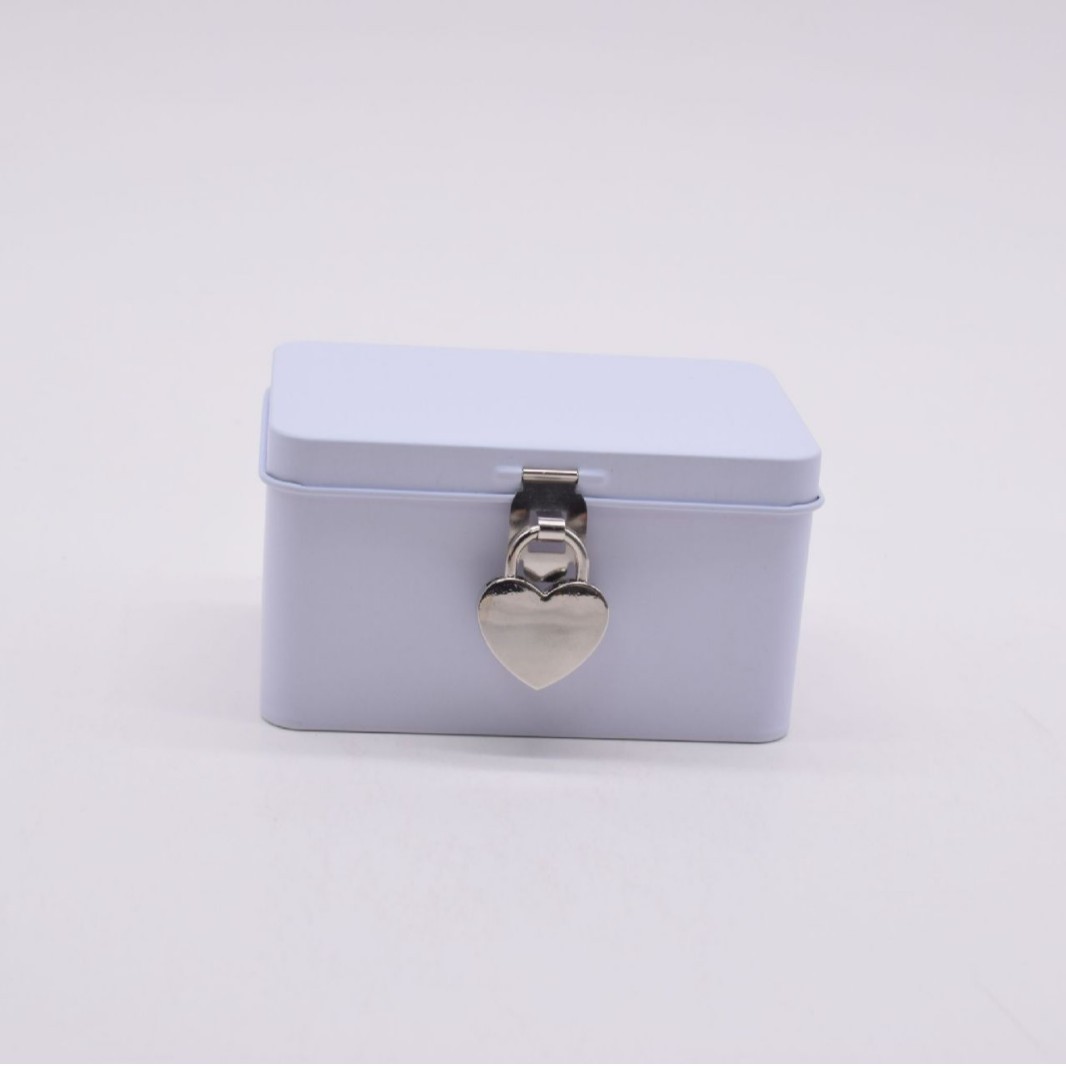 Ready Stock Lockable Storage Box Tinplate Can Desktop Storage Piggy Bank Card Password Lock Blind Box Storage Iron Box
