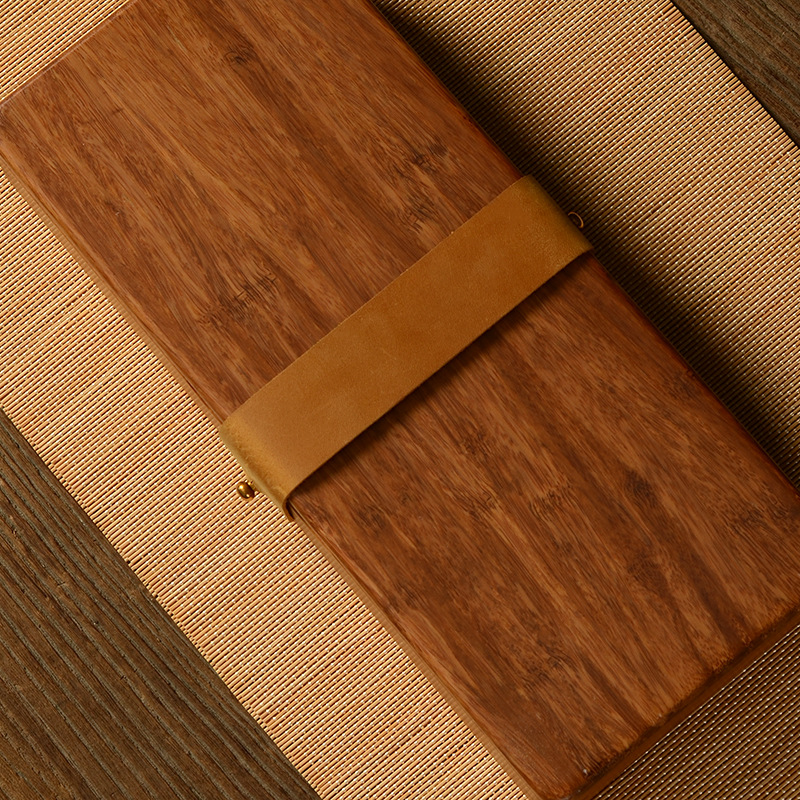 Heavy bamboo magnetic leather buckle box high-grade Rosewood bamboo pendant jade pot pen incense tube storage bamboo packaging box gift box