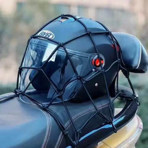 Helmet net pocket 40x40CM rubber motorcycle luggage fuel tank storage net cover elastic anti-drop elastic net rope