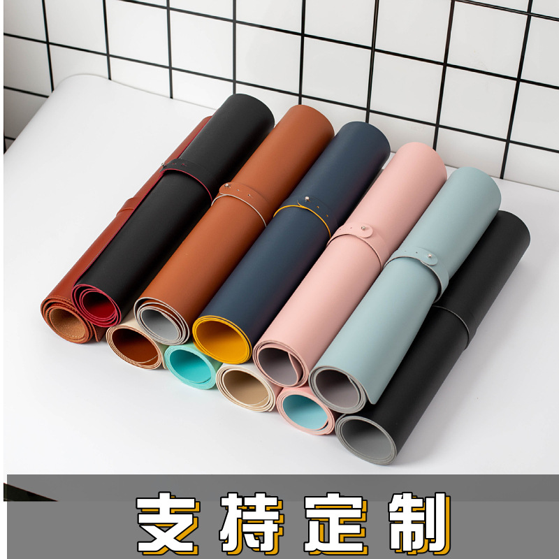 Кожаная двусторонняя мышиная подложка, индивидуальная двухцветная подложка, компьютерная мышиная подложка с напечатанным логотипом