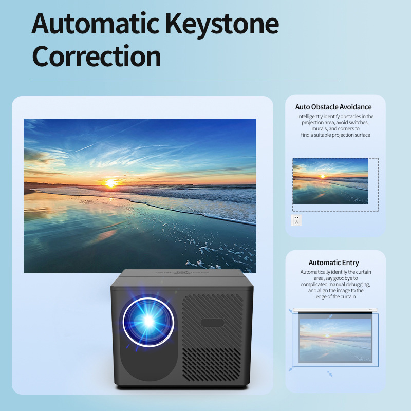 Cross-border projector H713 household portable 1080P ultra-clear projector auto-focus mobile phone wireless screen