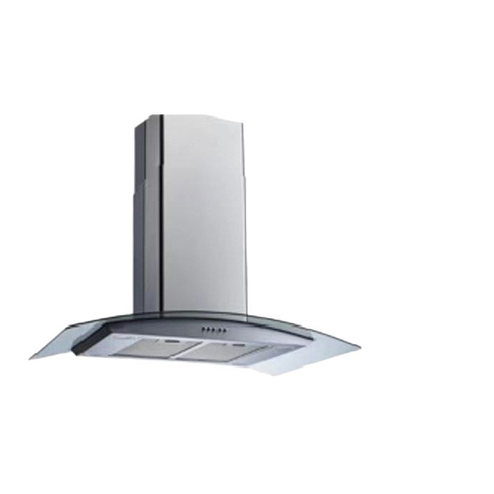 Island-Style Range Hood with Top Suction, Flat Cover, Island-Mounted, Square Shape, Reversible Switch, European and American Standard Plug