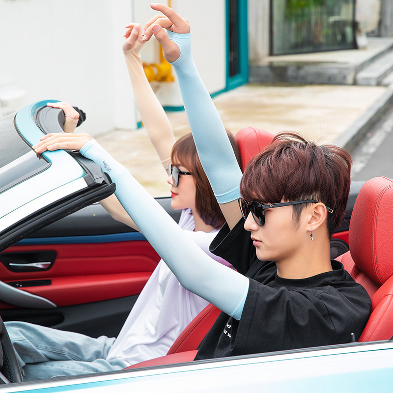 Korean Style Summer Ice Sleeves Sun Protection Sleeves Running Men's Cycling Gloves Outdoor Thin Ice Silk Ice Sleeves for Women