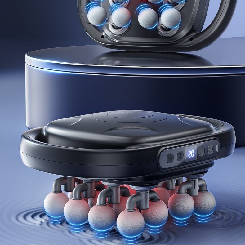 Массажер фасциальный пистолет шести головок универсальный профессиональный уровень массажер для мышц высокочастотная вибрация горячий компресс