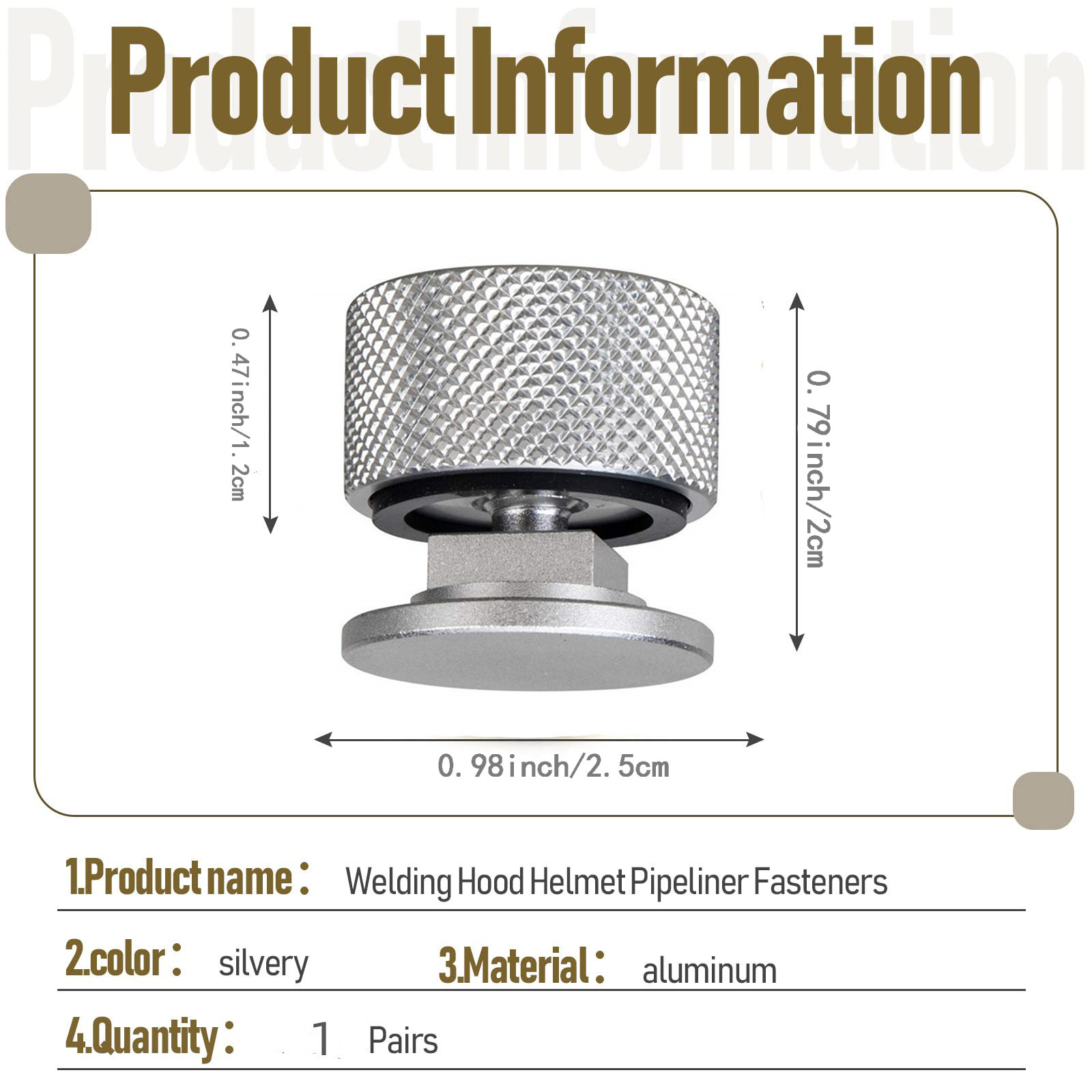 Welding head cover helmet fasteners aluminum parts screw head cover with non-slip silicone gasket anodized (