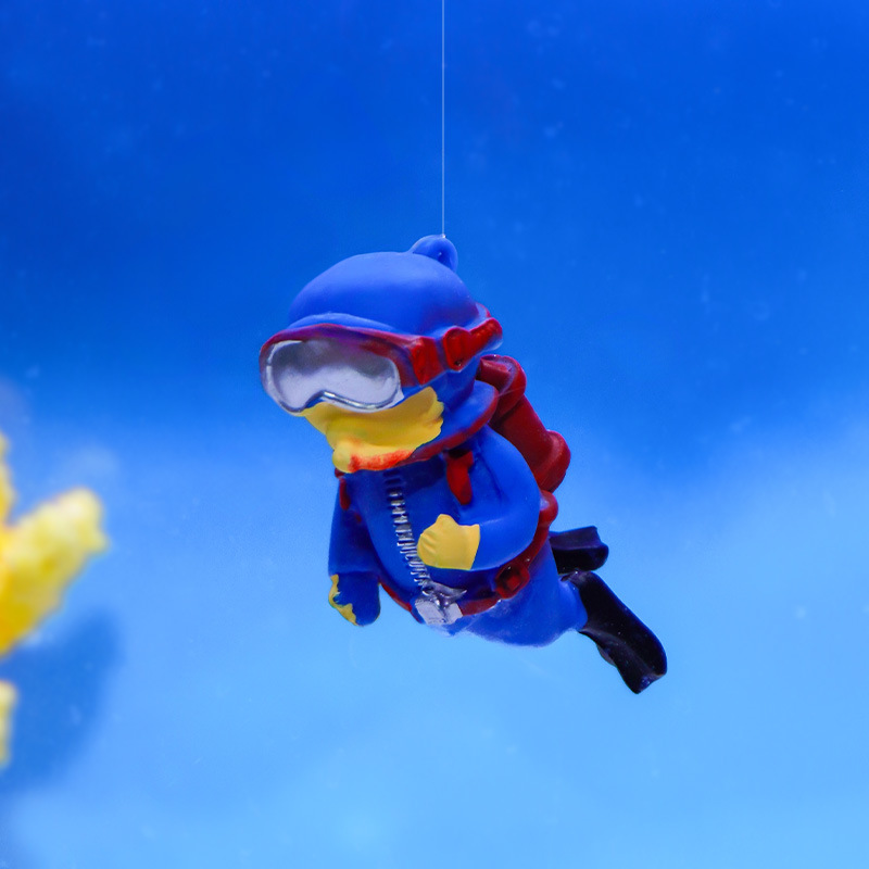Fish Tank Landscaping Aquarium Blue Fat Diver Floating Toys Wholesale Decoration Cross-Border Fish Tank Landscaping Ornaments in Stock