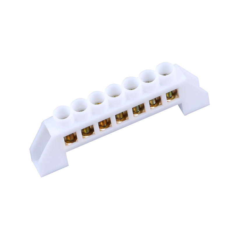 Neutral Busbar Bridge Type Copper Busbar Brass Neutral Busbar 5 7 10 Holes Distribution Box Cabinet Connection Neutral Busbar Terminal Block
