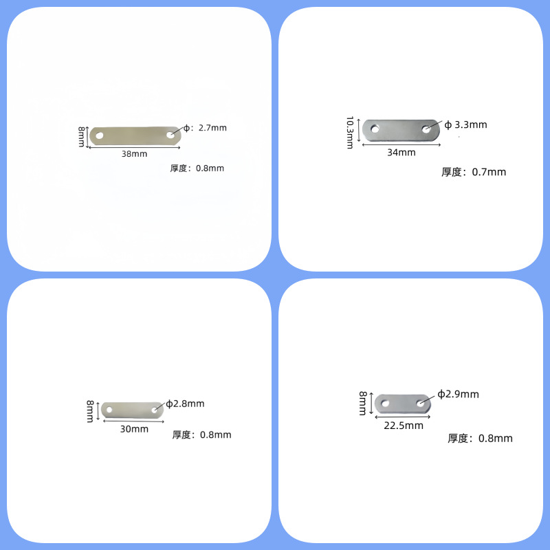 Manufacturer Supplies Photo Frame Connecting Piece, Picture Frame Back Panel Fixed Two-Hole Straight Bar Connector, Straight Angle Code Fastener