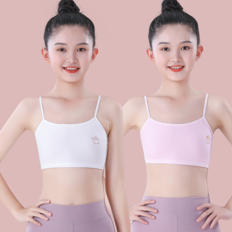 Girls' Intimates Development Period Sling Pure Cotton Vest 7-15 Years Old Primary and Secondary School Students Early Girls First Stage Tube Top