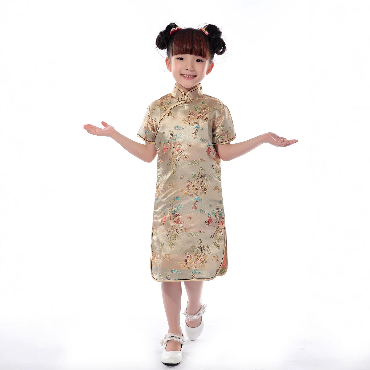 Summer Children's Cheongsam 2000 Girl's Tang Suit Princess Dress Ethnic Style Little Girl's Big Boy Guzheng Costume