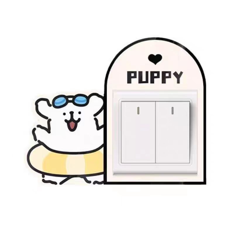 Wholesale household felt switch stickers ins wind cartoon animal socket frame set switch protection decorative wall stickers