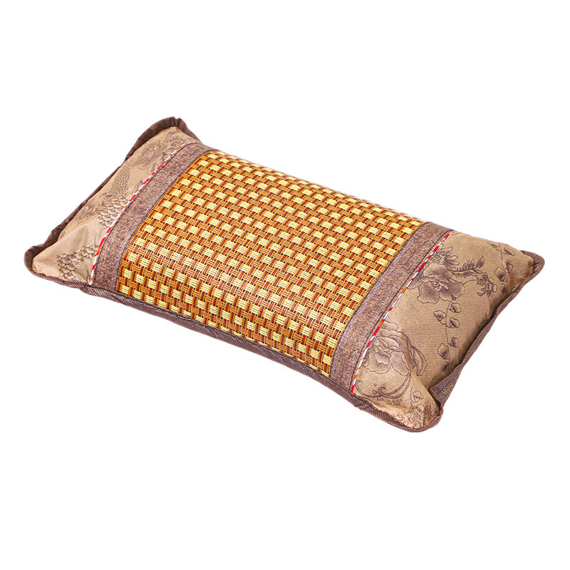 Manufacturer Wholesale Summer Rattan Mat Pillow Bamboo Mat Pillow Cooling Mat Adult Cool Breathable and Refreshing