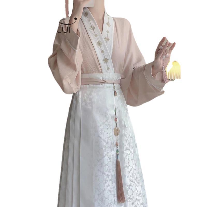 New Chinese style top with vest skirt suit autumn and winter small improved Ming Han clothing adult women's clothing