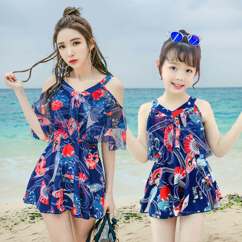 Parent-child swimsuit women's new split slimming mother-and-daughter swimsuit fashionable girl princess dress Western style swimsuit