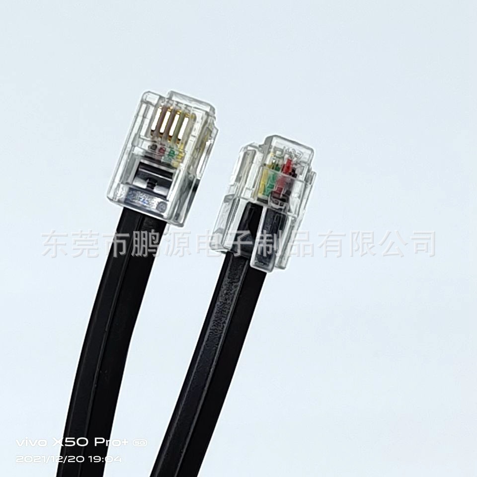Telephone Line 20251 Flat RJ9/RJ10 Telephone Line 4P4C Telephone Line Tinned Telephone Line