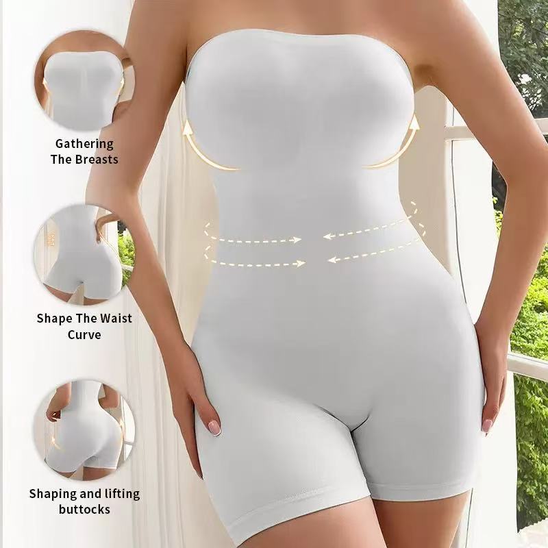 Cross-Border Tummy Control One-Piece Shapewear for Women, One-Shoulder Sexy Breast-Wrapping Waist-Lifting Butt-Lifting Corset Body-Shaping Clothing European and American Underwear