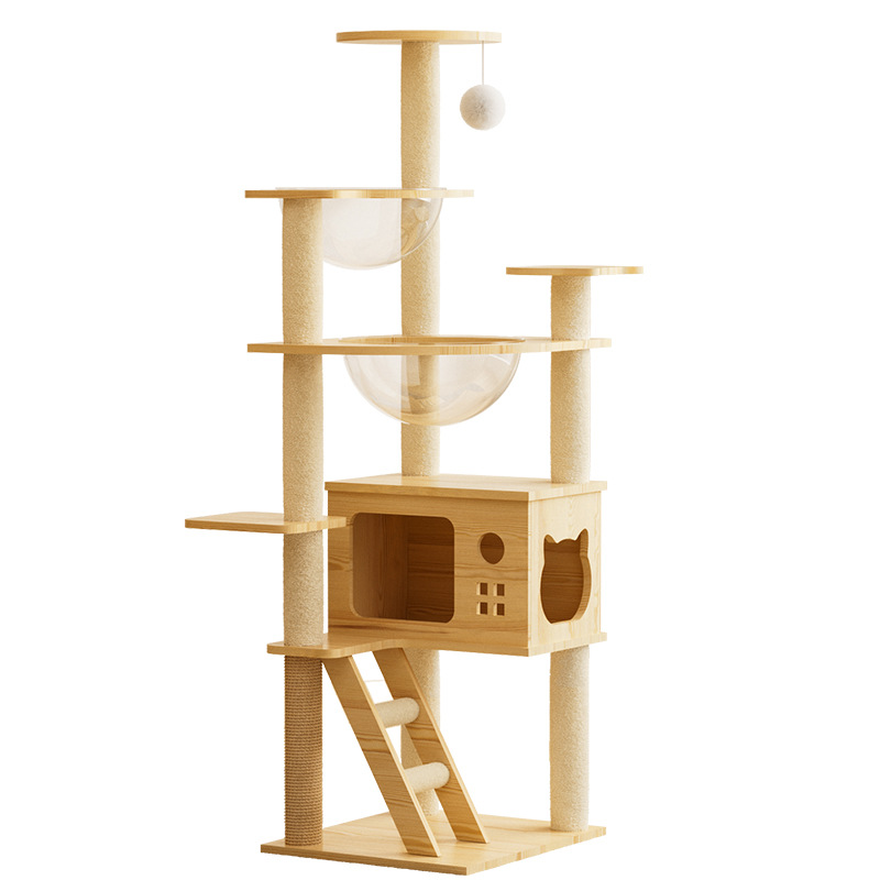 Foreign Trade Wholesale Wooden Cat Climbing Frame Cat Nest Pet Nest Four-Season Universal Space Capsule Cat Climbing Frame Pet Toy