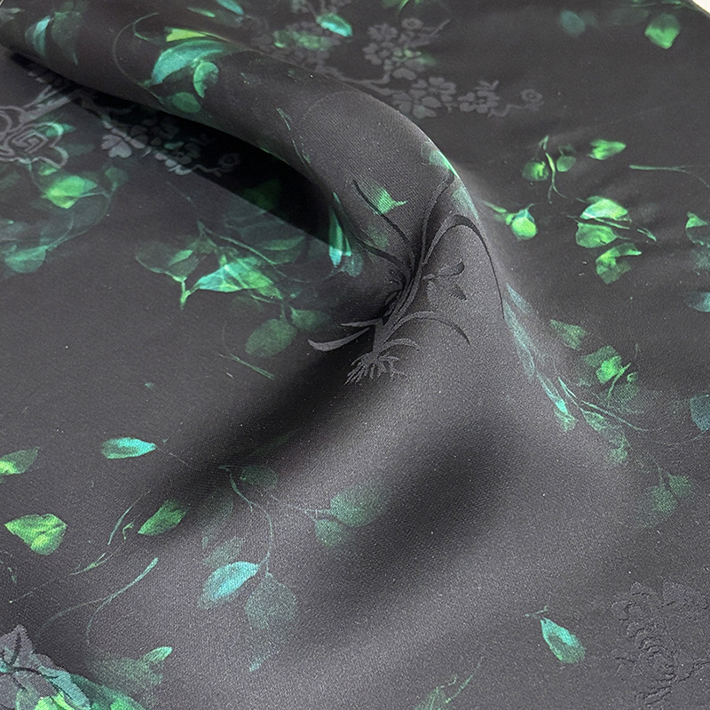 Ткань для платья "Ночные эльфы", жаккард, 25 мм