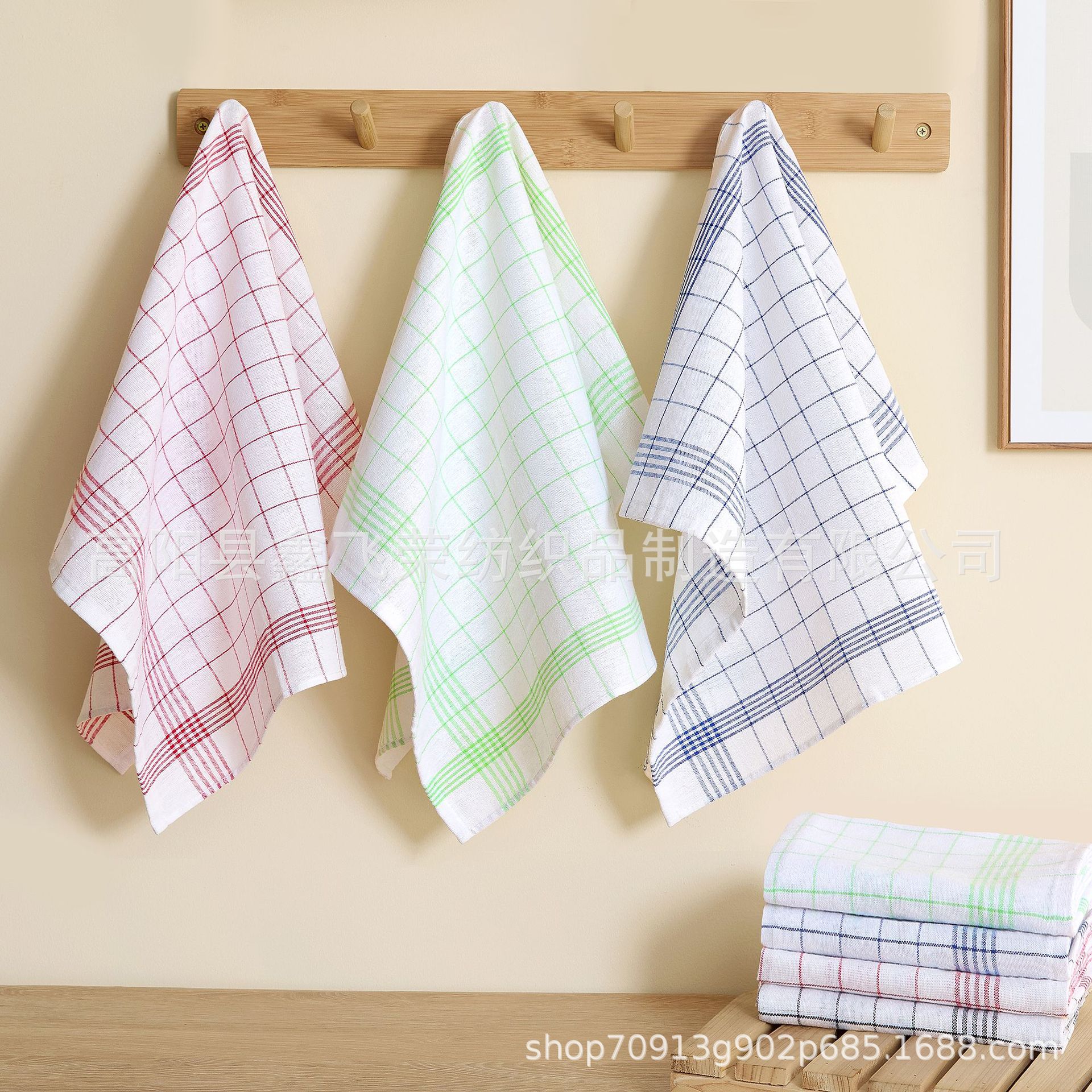 Cross-border label shipping marks selling in stock European and American classic yarn-dyed plaid tea towel kitchen dishcloth