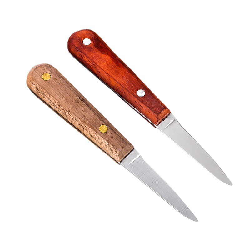 Raw oyster knife wooden handle Oyster knife open raw oyster knife sea spoon Knife open oyster shell knife open oyster tool wooden handle tea knife
