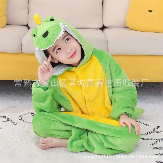 Autumn and Winter Skull Flannel Boys and Girls Animal Chipmunk Cartoon Siaman Pajamas Home Clothes Stitch Bat