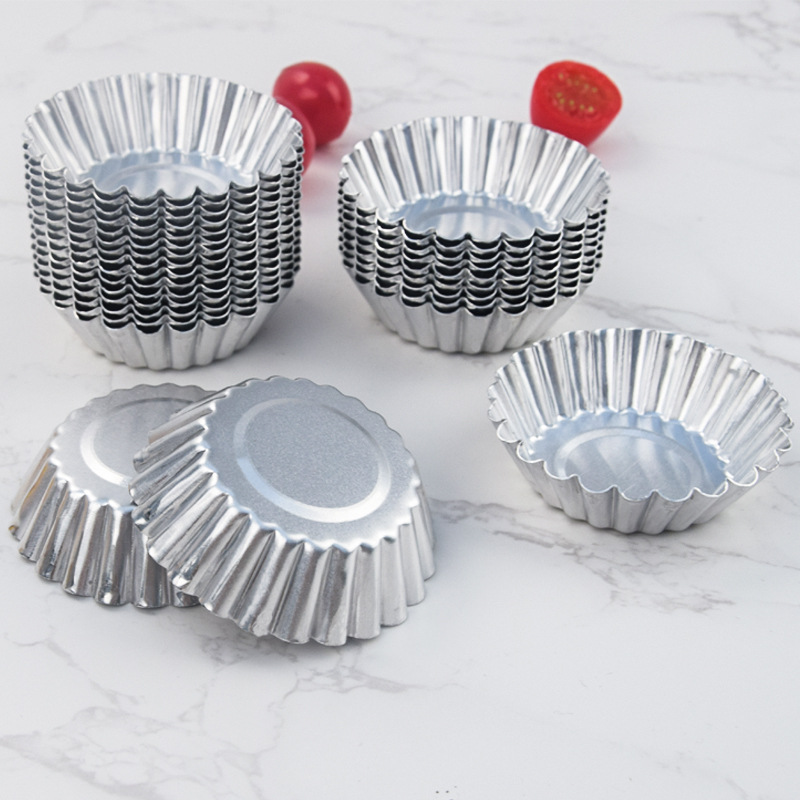 Egg Tart Mold Household Pudding Toe Baking Cake Mold Aluminum Chrysanthemum Cigareth Steamed Rice Cake Egg Tart Baking Mold