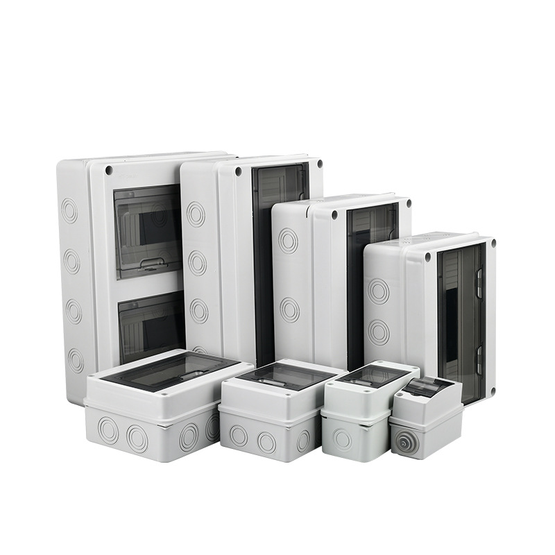 Outdoor Waterproof Distribution Box Ip65 Plastic Circuit Breaker Box for Household Surface-Mounted Waterproof Electrical Box with Accessories and Free Shipping