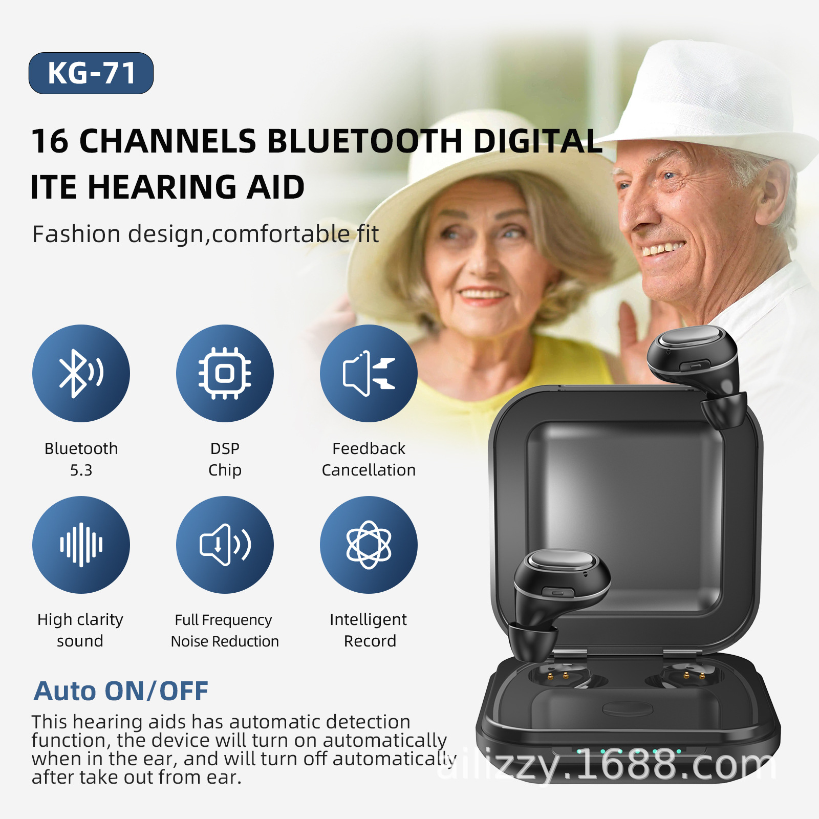 Factory direct 16-channel digital Bluetooth hearing aid in-ear invisible noise reduction rechargeable hearing aid for the elderly