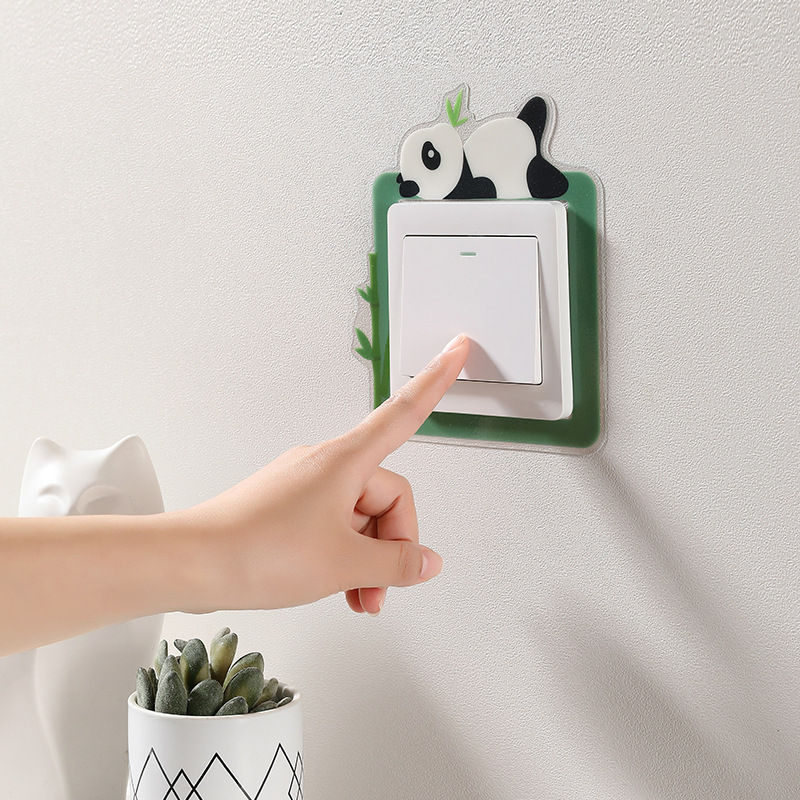 Luminous switch sticker wall sticker protective cover modern simple lamp double switch 3d home decoration Nordic frame cover