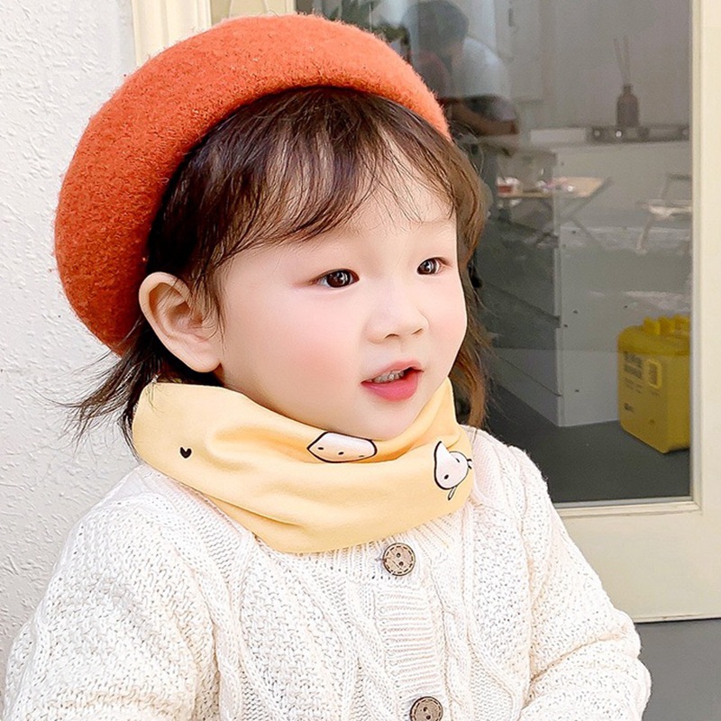 Children's Cartoon Neck Warmer, Seamless Thermal Scarf for Boys and Girls, Versatile Baby Neck Cover, Japanese and Korean Style