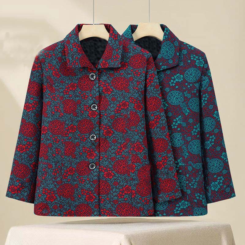 New Fashion Mother Clothes Middle-aged and Elderly Clothes Women's Spring and Autumn Jacket Grandma Coat Old Lady Long Sleeve Autumn Clothes