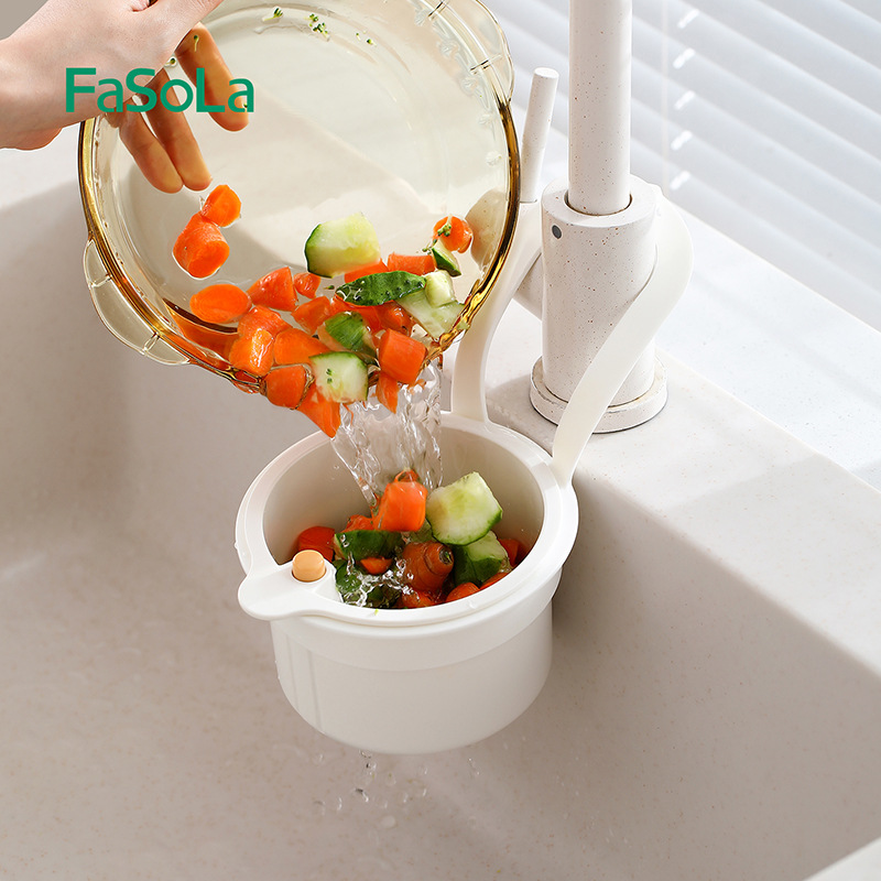 Fasola Sink Special Drain Basket Press Separation Food Residue Filter Basket Can Be Hung Storage Hanging Basket