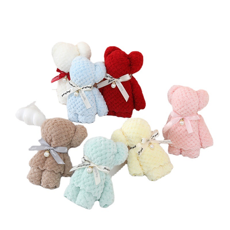 Coral velvet pineapple Plaid Pearl bear towel hand gift opening birthday return wedding wedding shop gift towel