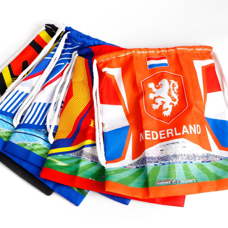 Euro 2024 Football C Romesy Neymar Backpack Fans Shoe Bag Bundle Pocket Double Shoulder Drawstring Storage Bag