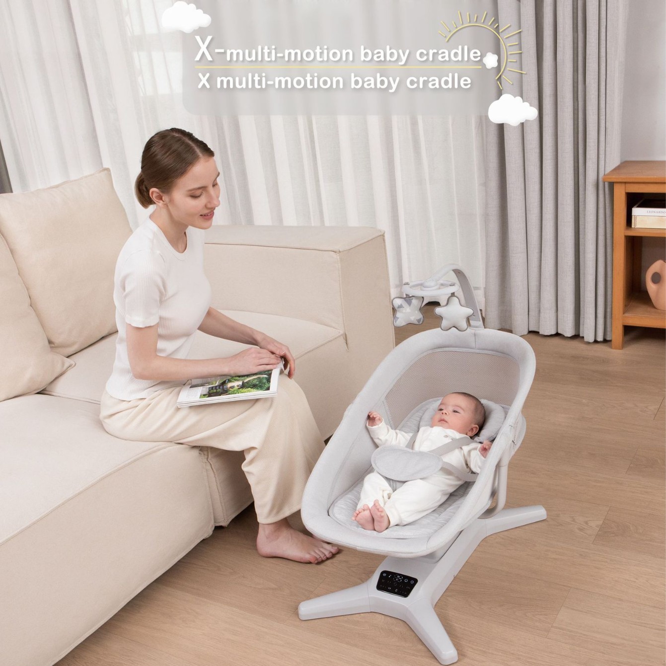 Электрическая качалка, которая может сидеть и лежать