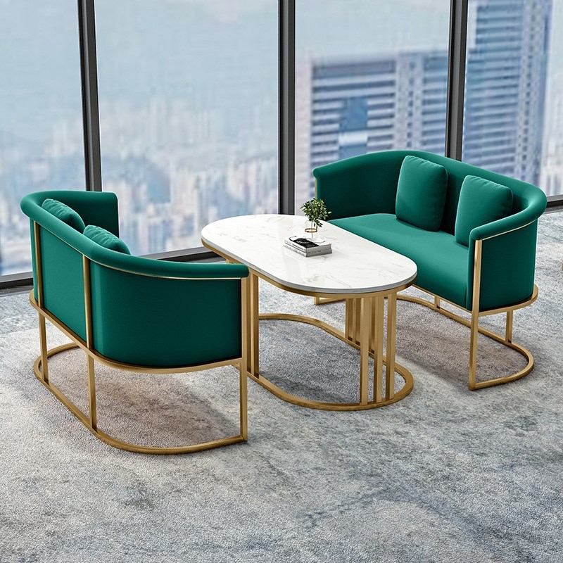 Nordic Sales Office Negotiation Table and Chair Combination Leisure Round Table Hotel Beauty Salon Card Seat Business Reception Sofa