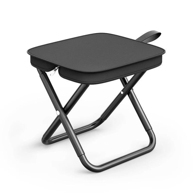 Outdoor Folding Stool with Portable Handle, Fishing Stool, Small Stool, Queue Stool with Zipper, Camping Pencil Case, Fully Foldable Chair
