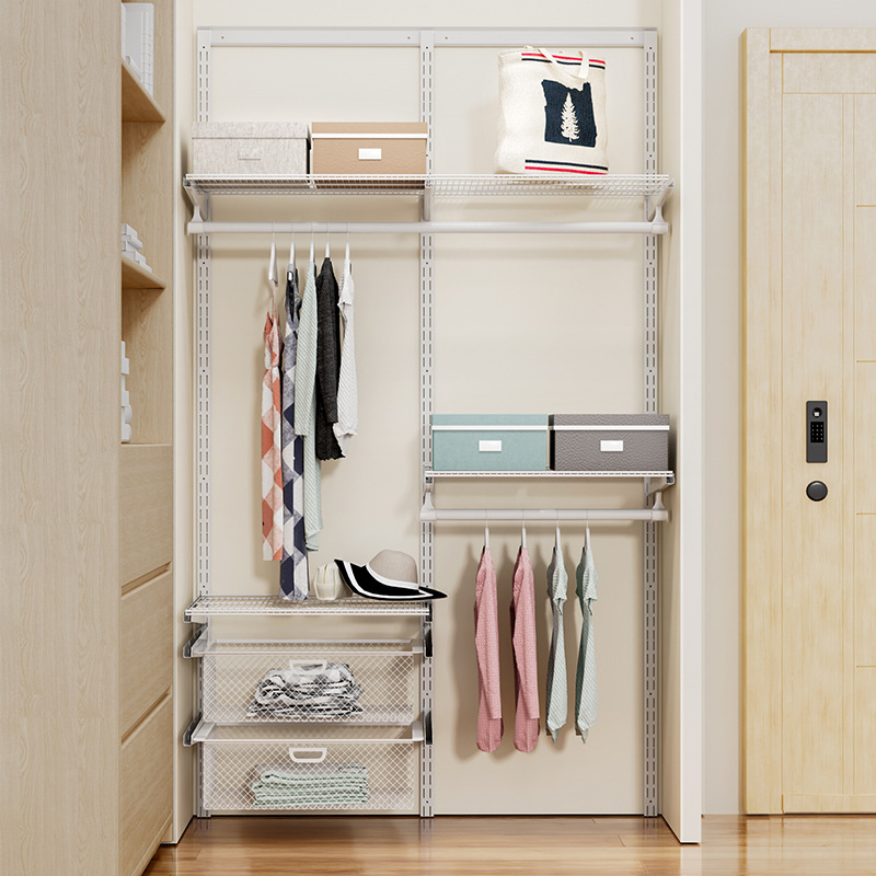 Metal Open cloakroom wardrobe bedroom home clothes hanging area wall hanging wardrobe frame walk-in hanger accessories