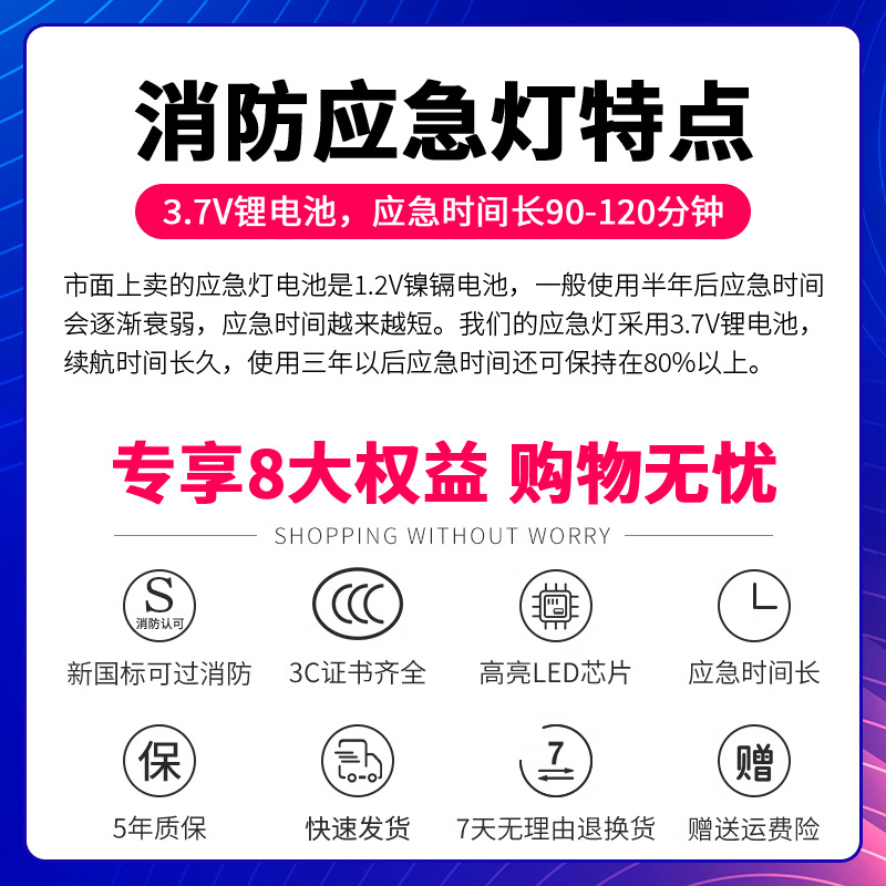 Security Exit Sign Fire Emergency Light Lighting Evacuation Fluorescent Light Arrow Sign Light Led Floor Light