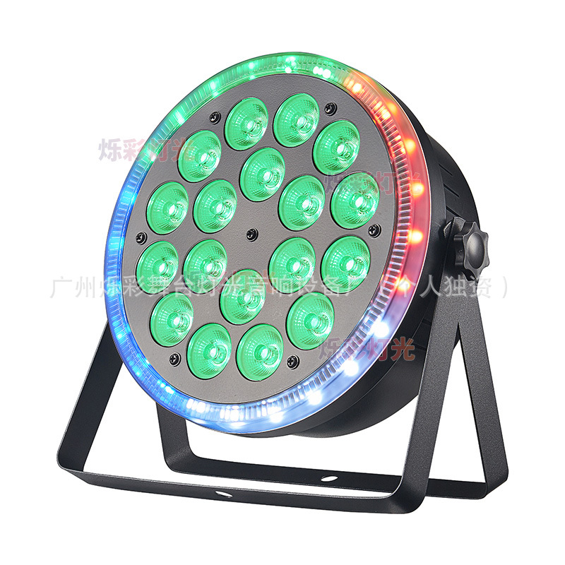18 Full-Color Flat Par Lights Led Four-In-One Fill Light Wedding Stage Ktv Bar Ultra-Thin with Auxiliary Light Dyeing Light